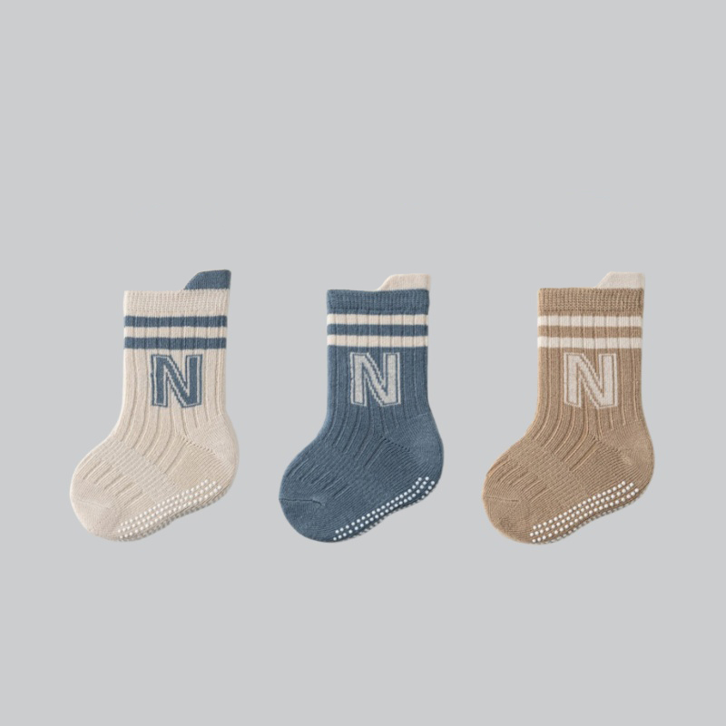 Anti Blister Sock - 3 çift/grup çocuk Pamuk Mektup Çorap